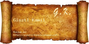 Gisztl Kamil névjegykártya